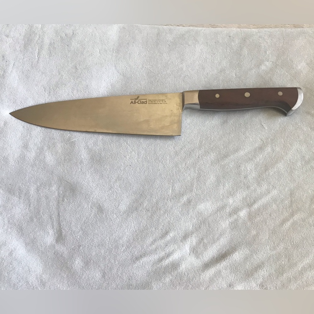 All-Clad Classic Wood Handle Chef Knife with Full-Tang Design